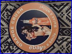 Vintage Style Orange Crush Porcelain Sign 10 Soda Pop Cola Beverage Drinkstore