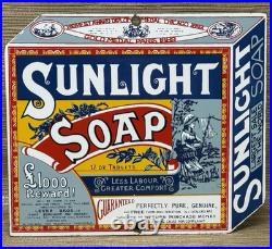Vintage Sunlight Soap Porcelain Sign Gas Oil Restroom Laundry Gas Station Oil