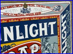 Vintage Sunlight Soap Porcelain Sign Gas Oil Restroom Laundry Gas Station Oil