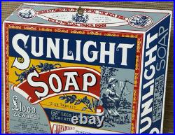 Vintage Sunlight Soap Porcelain Sign Gas Oil Restroom Laundry Gas Station Oil