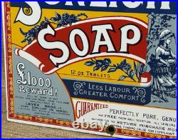 Vintage Sunlight Soap Porcelain Sign Gas Oil Restroom Laundry Gas Station Oil