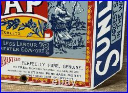 Vintage Sunlight Soap Porcelain Sign Gas Oil Restroom Laundry Gas Station Oil