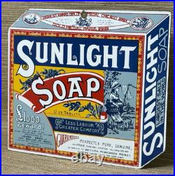 Vintage Sunlight Soap Porcelain Sign Gas Oil Restroom Laundry Gas Station Oil