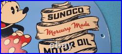 Vintage Sunoco Gasoline Porcelain Sign Walt Disney Minnie Mouse Gas Pump Sign