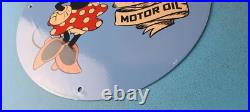 Vintage Sunoco Gasoline Porcelain Sign Walt Disney Minnie Mouse Gas Pump Sign