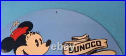 Vintage Sunoco Gasoline Porcelain Sign Walt Disney Minnie Mouse Gas Pump Sign