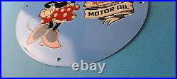Vintage Sunoco Motor Oil Porcelain Gasoline Walt Disney Mouse Gas Service Sign
