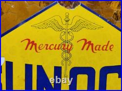 Vintage Sunoco Porcelain Sign Old Car Truck Motor Oil Gas Advertising Display