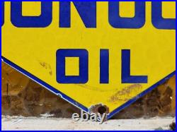 Vintage Sunoco Porcelain Sign Old Car Truck Motor Oil Gas Advertising Display