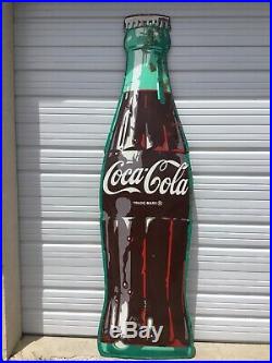 Vintage Super Rare! 1950s Huge! 9 Feet Tall Coca Cola Bottle Metal Sign