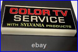 Vintage Sylvania Color TV service Plastic Sign Face