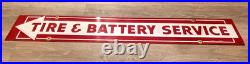 Vintage TIRE & BATTERY SERVICE Sign FIRESTONE 44 Double Sided gas oil