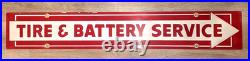 Vintage TIRE & BATTERY SERVICE Sign FIRESTONE 44 Double Sided gas oil