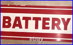 Vintage TIRE & BATTERY SERVICE Sign FIRESTONE 44 Double Sided gas oil