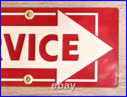 Vintage TIRE & BATTERY SERVICE Sign FIRESTONE 44 Double Sided gas oil