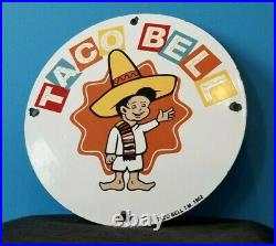 Vintage Taco Bell Porcelain Fast Food Service Restaurant Drive Thru Sign