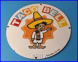 Vintage Taco Bell Sign Porcelain Restaurant Fast Food Diner Gas Pump Sign