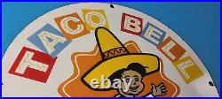 Vintage Taco Bell Sign Porcelain Restaurant Fast Food Diner Gas Pump Sign