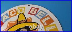 Vintage Taco Bell Sign Porcelain Restaurant Fast Food Diner Gas Pump Sign