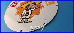 Vintage Taco Bell Sign Porcelain Restaurant Fast Food Diner Gas Pump Sign