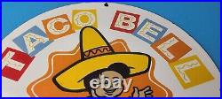 Vintage Taco Bell Sign Porcelain Restaurant Fast Food Diner Gas Pump Sign