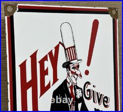 Vintage Tall One Soda Pop Porcelain Sign Coca Cola Bottle Can Gas Station