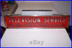 Vintage Television Service Light Up Sign, RCA Tubes & Parts 1950's Great Sign