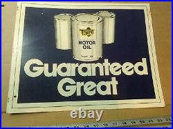 Vintage Tempo Motor Oil Rare Advertising Sign Oil Gas Station Radiator Cover