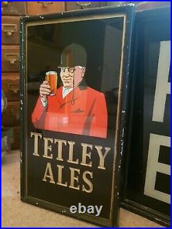 Vintage Tetleys Bitter Beer Ale Tetley Yorkshire Hunt Master Man Cave Sign pub