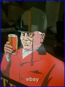 Vintage Tetleys Bitter Beer Ale Tetley Yorkshire Hunt Master Man Cave Sign pub