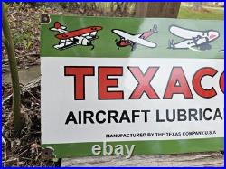 Vintage Texaco Airplane Lubricants Porcelain Sign 24x 14