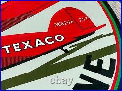 Vintage Texaco Aviation Gasoline Advertising 12 Porcelain Metal Gas Oil Sign