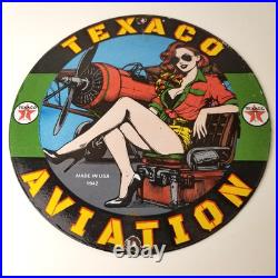 Vintage Texaco Gasoline Gas Pump Sign Aviation Airplane Porcelain Sign Vintage Texaco Gasoline Gas Pump Sign Aviation Airplane Porcelain Sign