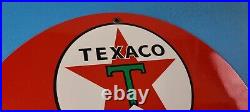Vintage Texaco Gasoline Porcelain Ethyl Gas Service Station Pump Ad 12 Sign