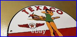 Vintage Texaco Gasoline Porcelain Gas Military Airplane Service Aviation Sign