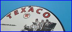 Vintage Texaco Gasoline Porcelain Texas Company Gas Oil Old Automobile Pump Sign