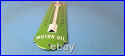 Vintage Texaco Gasoline Sign Service Gas Pump Ad Sign on Porcelain Thermometer