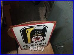 Vintage Texaco Motor Oil Porcelain Sign Gas Station Pump Plate Soda