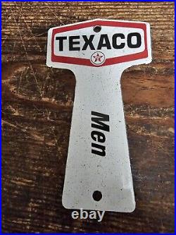 Vintage Texaco Porcelain Sign Gas Station Restroom Key Fob Mens Ladies Bathroom