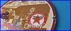 Vintage Texaco Sign Disney Duck Gasoline Service Gas Pump Porcelain Sign