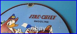 Vintage Texaco Sign Duck Fire Chief Gasoline Service Gas Pump Porcelain Sign