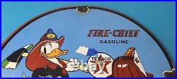 Vintage Texaco Sign Duck Fire Chief Gasoline Service Gas Pump Porcelain Sign