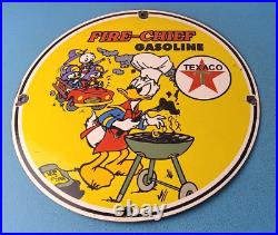 Vintage Texaco Sign Fan Favorite Cartoon Gasoline Gas Pump Porcelain Sign