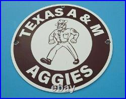 Vintage Texas A & M Porcelain Aggies Football College Sports Stadium Store Sign