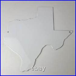 Vintage Texas Shaped Sign USA Humble Gas Service Station Pump Porcelain Sign