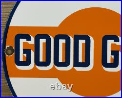Vintage That Good Gulf Gasoline Porcelain Sign Gas Station Motor Oil Pump