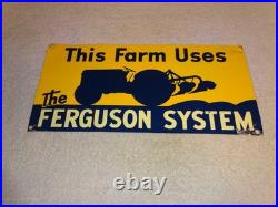 Vintage This Farm Uses The Ferguson System Ford Tractor 15.5 Metal Gas Oil Sign