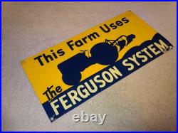 Vintage This Farm Uses The Ferguson System Ford Tractor 15.5 Metal Gas Oil Sign