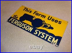 Vintage This Farm Uses The Ferguson System Ford Tractor 15.5 Metal Gas Oil Sign