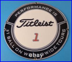 Vintage Titleist Golf Sign #1 Ball Golfing Dealer Porcelain Gas Pump Sign